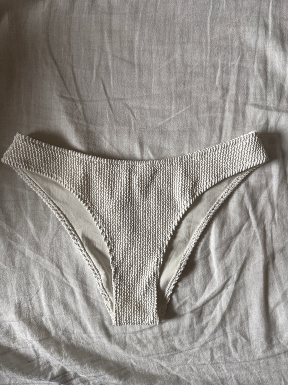 H&M Cream Textured Bikini Bottoms